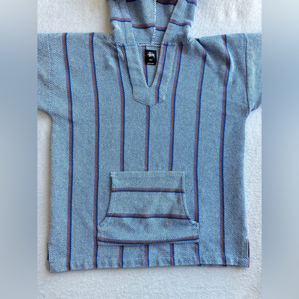 Rare Vintage 90s Stussy Vintage Knit Mesh Hoodie size Large streetwear - Picture 4 of 12